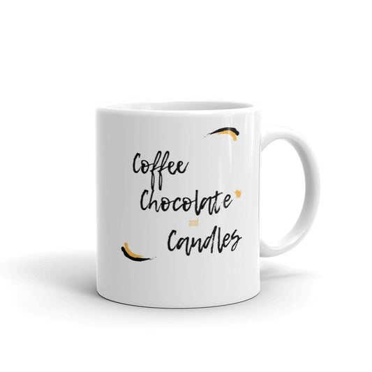 Coffee, Choc, Candles White glossy mug