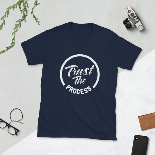 Blk, White, Navy, & Gray.         Color Trust the Process
